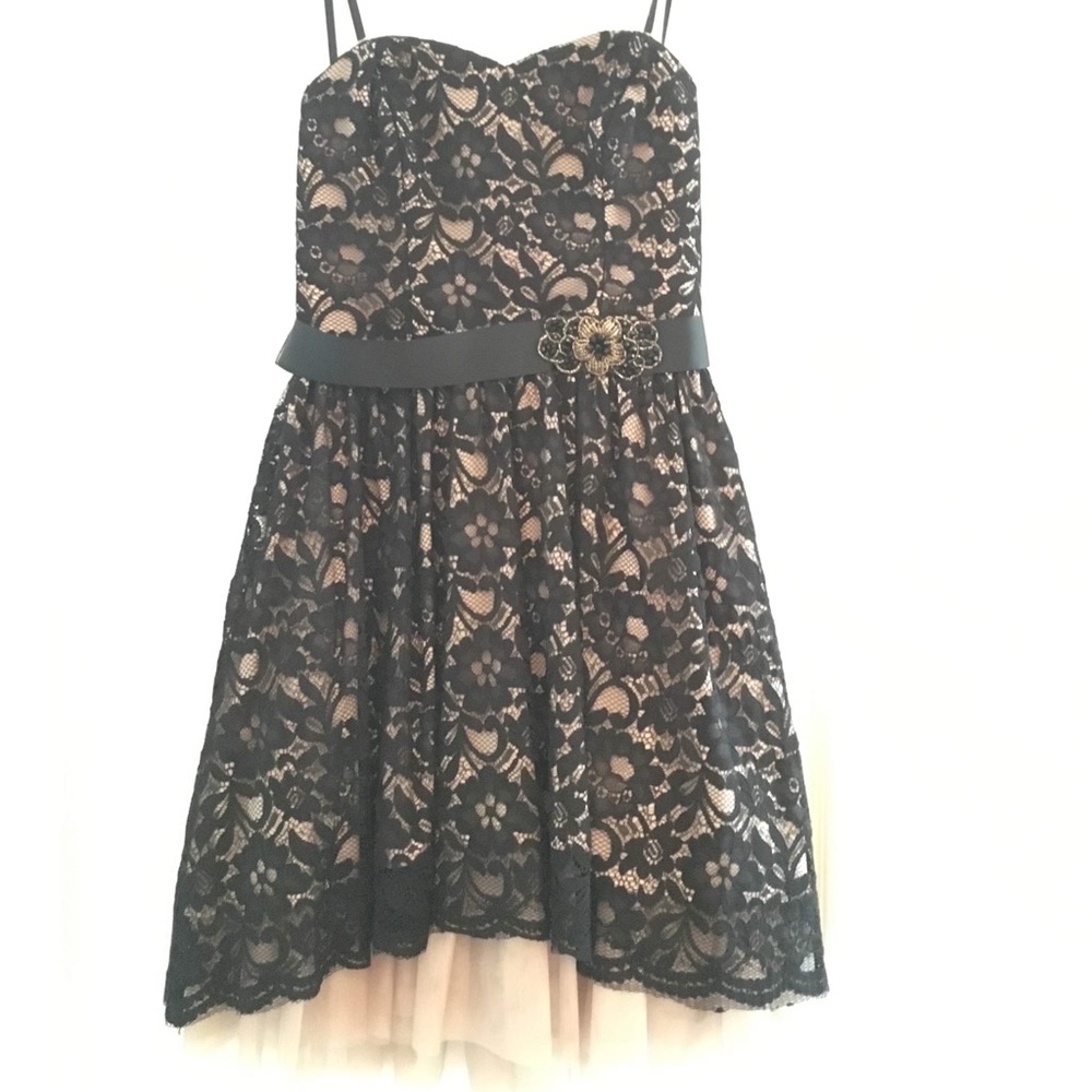 Juniors Black Lace Party Dress